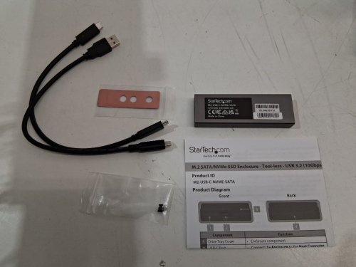 startech usb-c to m.2 nvme or sata ssd enclosure - space gray (model: M2-USB-C-NVME-SATA) image 2