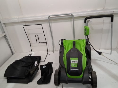 greenworks corded electric lawn mower - 14" - 9AMP - black/green (model: lma123) image 3