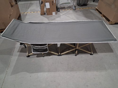 OVERMOUNT Portable Folding camping Sleeping Cot with Carry Bag-75" x 28" x 14"-550lbs cap- grey image 2
