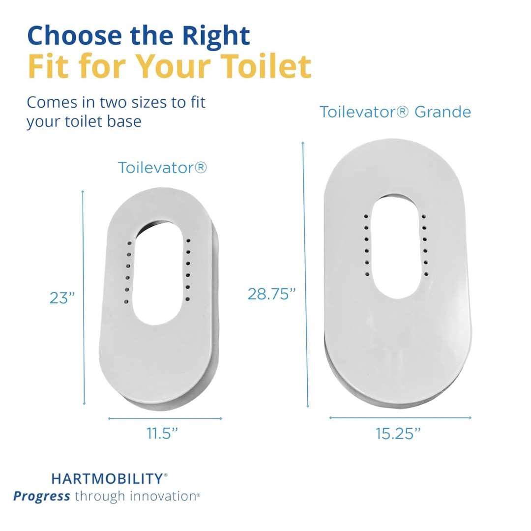HARTMOBILITY TOILEVATOR TV300 TOILET BASE ELEVATOR/RISER - 3.5" - 500lb capacity - WHITE (MODEL: tv-300) image 2
