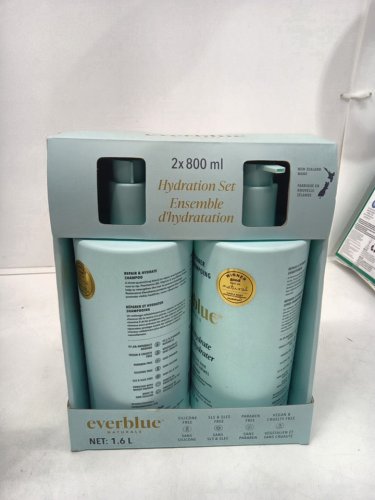 2pc everblue naturals repair and hydrate shampoo and conditioner - for dry or damaged hair - 800ml each image 2