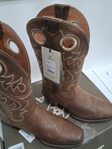 MENS ARIAT SPORT SQUARE TOE WESTERN BOOTS - 8.5 EXTRA EXTRA WIDE - POWDER BROWN - (MODEL: 10017365) image 6