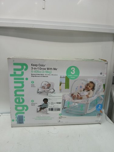 INGENUITY KEEP COZY 3-IN-1 GROW WITH ME VIBRATING BABY BOUNCER SEAT & ROCKER - 6-40LBS - WEAVER/GREY/WHITE (MODEL: 8731) image 2