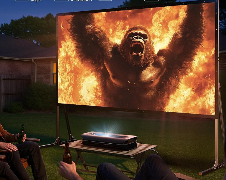 Valerion THEATRE grade Outdoor Portable Folding Matte White projection Screen - 150" (model: mw-pf150) image 3