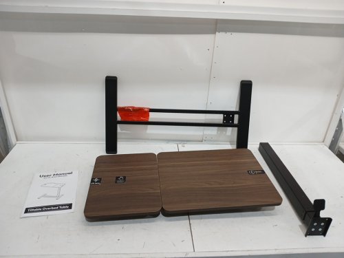 sanodesk tilting mobile laptop desk end table - 31.61" x 15.75" x 25.59-41.14" - black/walnut (model: h7d-flex-32) image 6