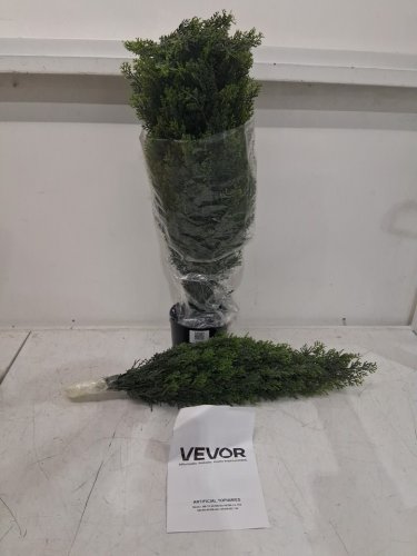 artificial cedar topiary trees - 35" - green/black (model: sm-bs-90) image 3