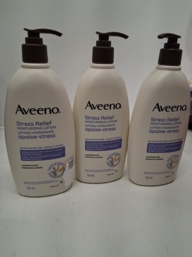 3PK AVEENO STRESS RELIEF MOISTURIZING BODY LOTION - CALMS AND RELAXES - 532ML/EACH - LAVENDER image 2