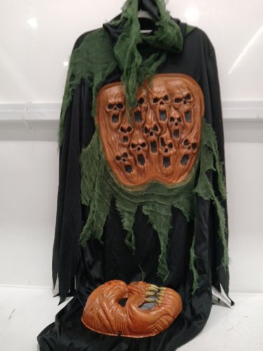 3PC MEN'S WAY TO CELEBRATE HOLLOWED JACK COSTUME - MEDIUM (32-24) - BLACK/ORANGE/GREEN (STYLE: 48663) image 2