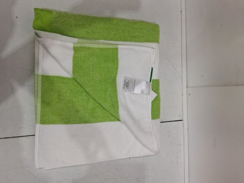 United Colors of Benetton Beach Towel - 35" X 63" - LIME green/white (MODEL: 2040372) image 3