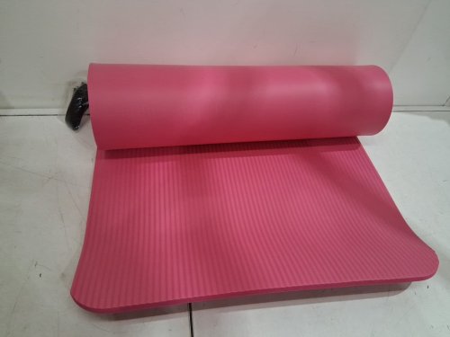 AMAZON BASICS EXTRA THICK EXERCISE YOGA MAT with carrying strap - 1/2" thick - 24" x 74" - pink image 3