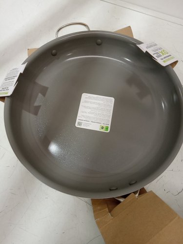 GreenPan "The Big Fry" Frypan non-stick, pfas-free, dishwasher safe & oven safe - 14" - cream (model: 1972977) image 2