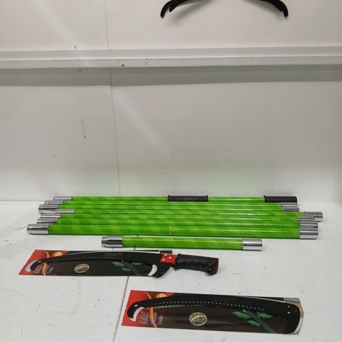 shaledig Manual Pole Saws for Tree Trimming with Scissors, carrying bag and 7 Long Handle Extendable Fiberglass Pole - 26ft - green image 4