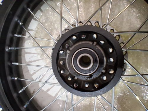 Front Wheel Assembly with Brake Rotor for various Pit Dirt Bike models - 60/100-14 2.5-14 -14" - black image 7