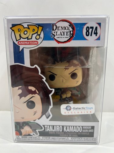 Funko pop! galactic toys exclusive** Animation: demon slayer - tanijuro kamado (hinokami kagura dance) vinyl figure (#874) **plastic protector cover** image 2