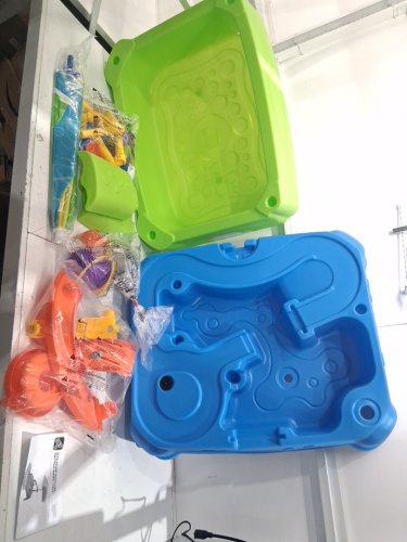 Step2 waterpark Wonders 2-Tier Water Table with accessories - 39" x 24" x 32" - green/blue (model: 414599) image 4