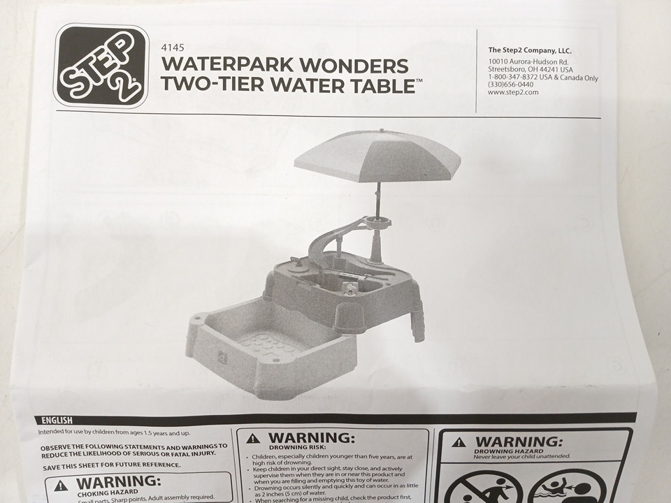 Step2 Kids Waterpark Wonders Two-Tier Water Table Activity Sensory Playset - 39" x 24" - Green/Blue image 9