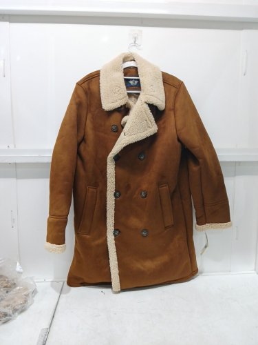 MENS dockers Faux Shearling Midlength Overcoat - medium - brown (style: dm2js226) image 3