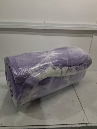 7-Zone Gel Infused Egg Crate Foam Mattress Topper - Queen 4" - Purple/White image 3