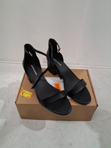 womens Amazon Essentials Two Strap Heeled Sandal - 10 wide - black image 2