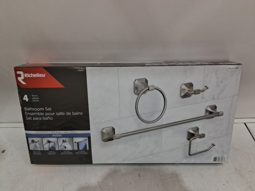 4PC Richeliu Riviera Bathroom Hardware Accessory Set - Brushed Nickel (MODEL: 1453023) image 4