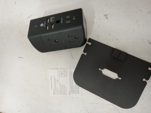 Mifaso Wall Outlet Extender with Shelf and Night Light - BLACK (MODEL:MFS54CT) image 3
