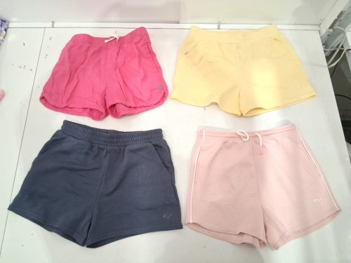 4 GIRL'S SHORTS - MEDIUM (7/8) - PINK/BLUE/YELLOW image 2