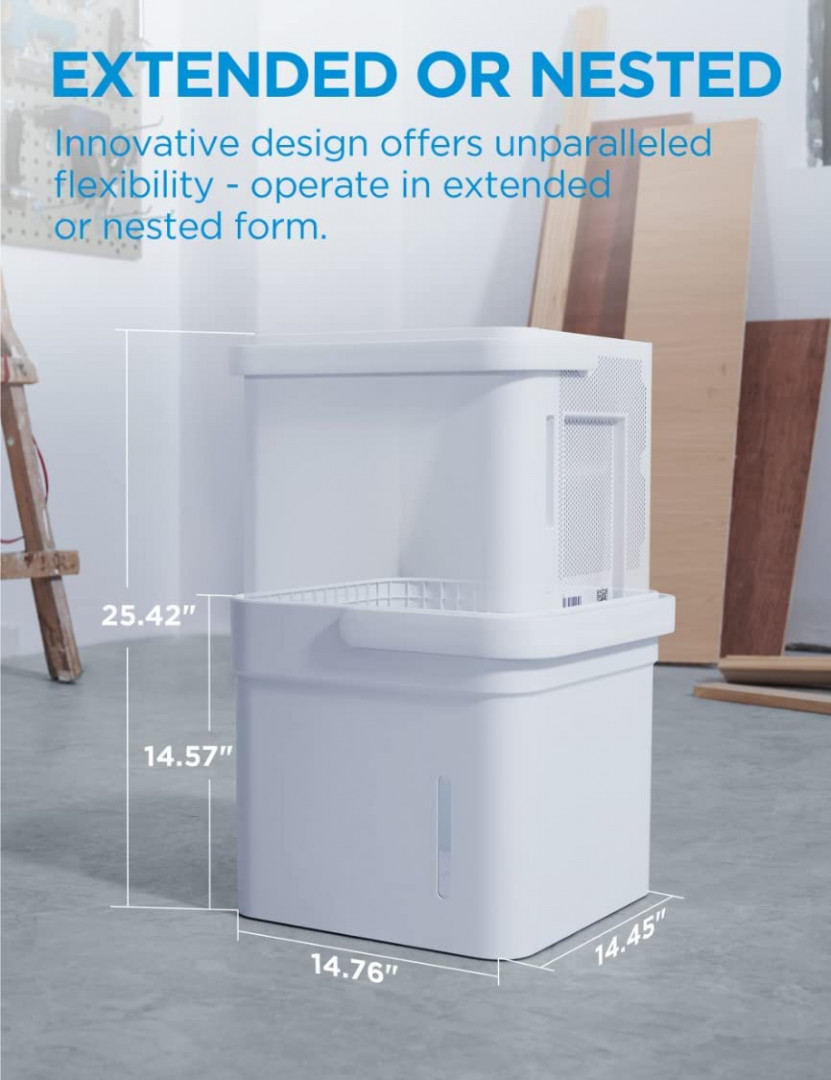 Midea cube smart wifi dehumidifier, compatible with alexa - 50 pint - 4,500 sq. ft - white (model: mad50s1qwt-A) image 3