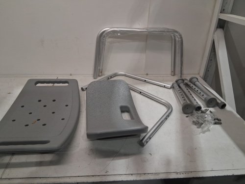 MEDLINE GUARDIAN DELUXE ALUMINUM BATH CHAIR - 400LBS CAP - GREY (MODEL: G2-101KRX1) image 4