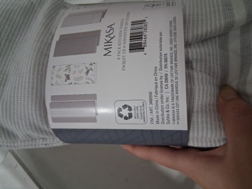 8PK MIKASA KITCHEN TOWELS - 17" X 28" - GREY/BUTTERFLIES (MODEL: 3400550) image 2