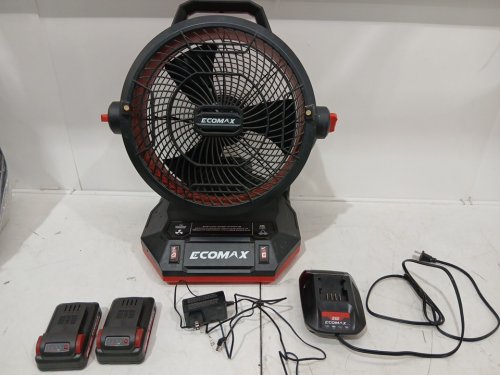 Ecomax PORTABLE tilt cordless MISTING FAN - 12" - 1400CFM - BLACK/RED (MODEL: EMF501214) image 4