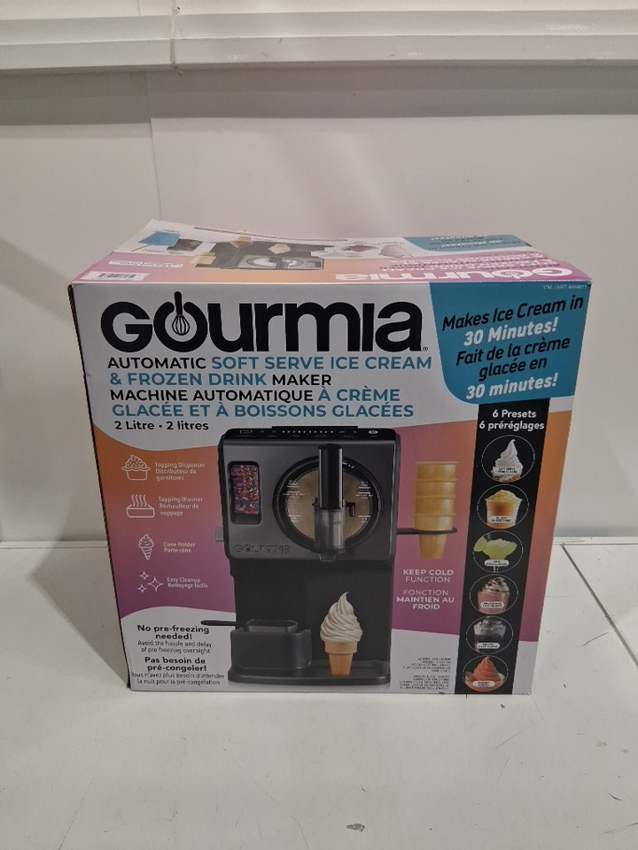 Gourmia 6-in-1 Automatic Soft Serve Ice Cream and Frozen Drink Maker - 2L - 2.11QT - BLACK (MODEL: GSI1060BK) image 2