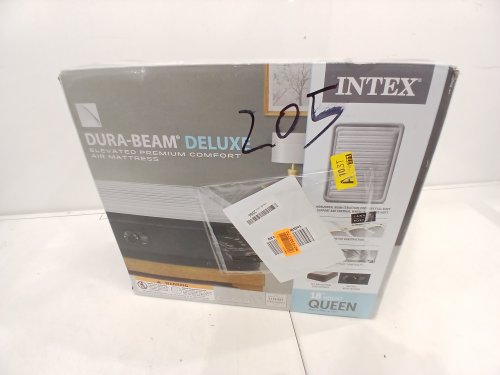 INTEX DURA-BEAM PLUS FIBER-TECH AIR MATTRESS WITH BUILT-IN ELECTRIC PUMP - 18" QUEEN - GREY (MODEL : AP619DP) image 2