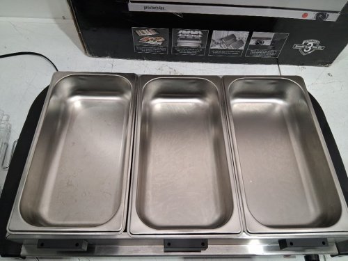 PROCTOR SILEX ADJUSTABLE HEAT BUFFET SERVER & FOOD WARMER WITH 3 OVEN-SAFE DISHES - 2.5QT /EACH- SILVER (MODEL : 34300RG) image 7