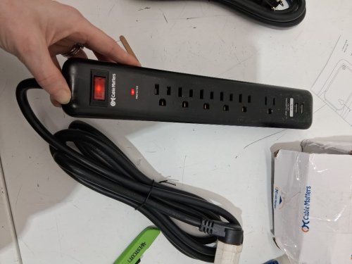 2PK cable matters 6-Outlet Power strip with USB ports - 8FT -BLACK (MODEL:402030-BLK-8X2) image 3