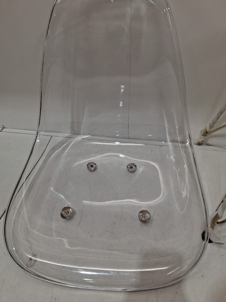 acrylic transparent modern dining chair - clear/gold image 3