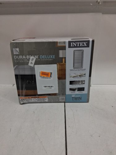 INTEX Dura-Beam Deluxe Comfort-Plush Elevated Air Mattress built in air pump-twin- grey (model:64411ed) image 2
