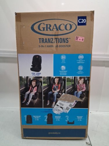 GRACO TRANZITIONS 3-IN-1 HARNESS BOOSTER SEAT - 22-100LBS - PROOF BLACK (MODEL: 2035724) image 2