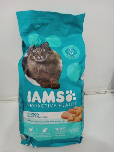 *Expired* Iams Proactive Health Indoor Weight and Hairball Control Adult Dry Cat Food - 3.18kg - Chicken and Turkey image 2