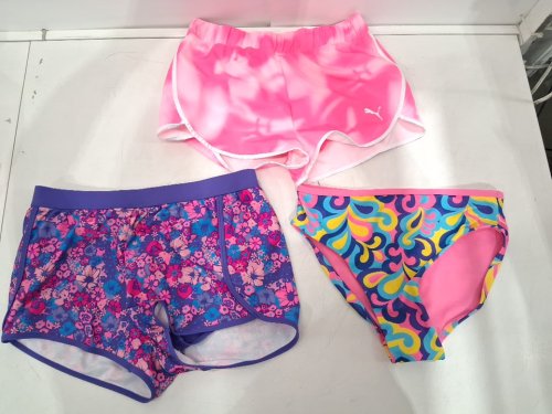 3 ASSORTED GIRL'S BOTTOMS - EXTRA LARGE (14/16) - PURPLE/PINK/BLUE/YELLOW image 2