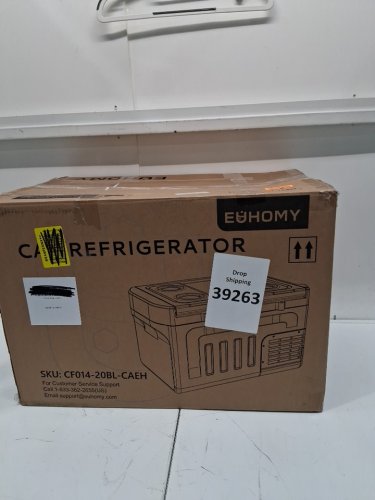 EUHOMY PORTABLE CAR REFRIGERATOR - 12V - 21L CAPACITY - BLACK (MODEL: CF014-20BL-caeh) image 2