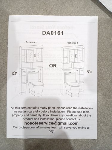 Over The Toilet Storage Cabinet with Doors and Shelves - Black (Model: DA0161) image 6