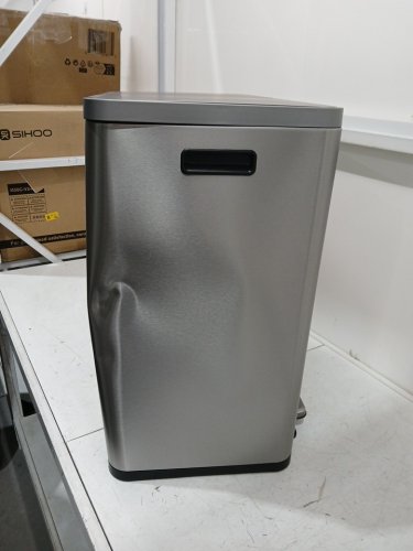 EKO ECOCASA PLUS DUAL COMPARTMENT STEP TRASH CAN WITH REMOVABLE LINERS - 42L PER SIDE (84L TOTAL) - GREY/BLACK (MODEL: 1925451) image 13