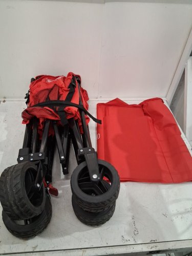 OVERMONT FOLDING CAMPING WAGON ON WHEELS -330LBS MAX - RED - (MODEL:OM006051) image 3