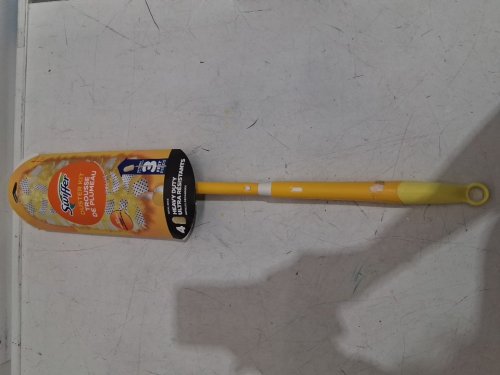 SWIFFER DUSTERS HEAVY DUTY 3FT EXTENDABLE HANDLE STARTER KIT FOR MULTI SURFACE CLEANING with 4PK of DUSTERS - yellow image 2