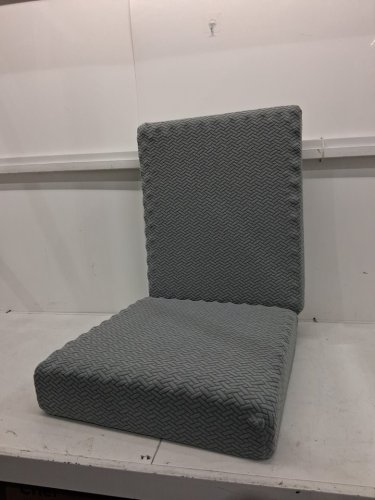 Hinged Floor Chair Cushion with Elastic Back Strap - 44" x 20" - Grey image 4