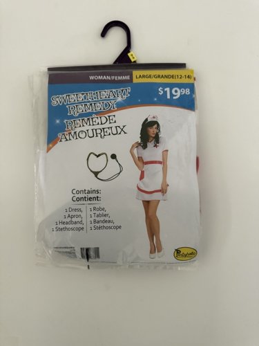 4PC WOMEN'S PARTYHOLIC SWEETHEART REMEDY NURSE COSTUME - LARGE (12-14) - WHITE/RED (STYLE: 12279L image 2