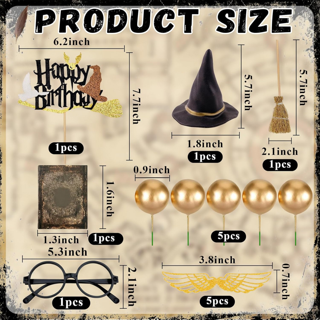 16pc Magical Wizard Birthday Party Decoration Kit (Model: X004SV73N5) image 2