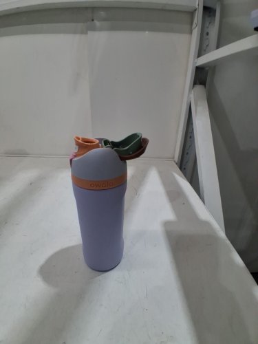 OWALA FREESIP STAINLESS STEEL WATER BOTTLE WITH STRAW - 16 OZ - purple/Sage green /brown (MODEL: 2856617) image 2