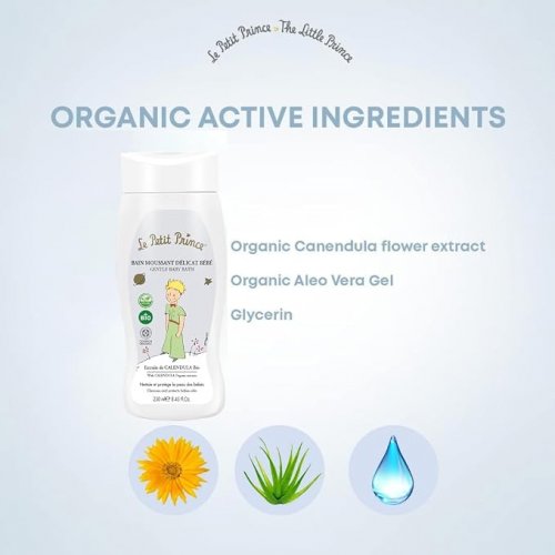3PC LE PETIT PRINCE BABY gentle baby bath SET made with active organic ingredients  - 250ml & 100ml image 2