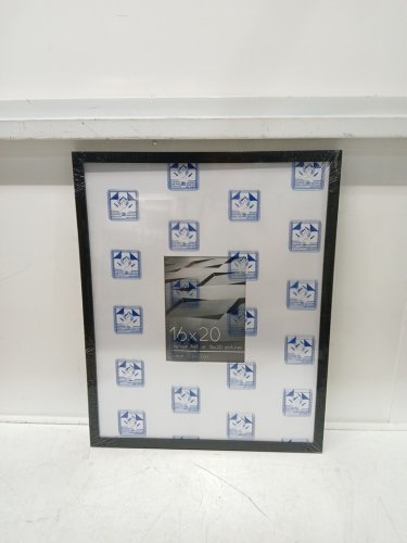 american flat picture frame - 16" x 20", matted to 6" x 8" - black image 3